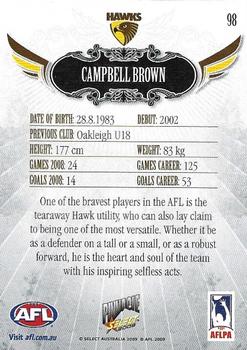 2009 Select AFL Pinnacle #98 Campbell Brown Back